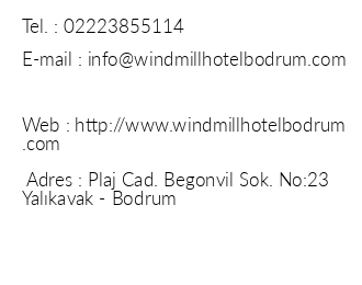 Windmill Hotel iletiim bilgileri